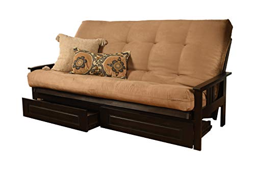 Kodiak Furniture Monterey Queen-size Futon, Storage Drawers, Espresso Finish with Suede Peat Mattress Kodiak Furniture