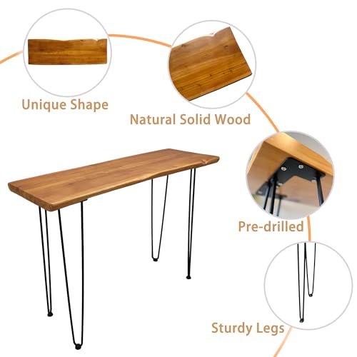 Brefhome Narrow Entryway Table, Modern Solid Wood Console Table Behind Sofa, Handcrafted Live Edge Tall Table for Living Room, Hallway, Outdoor Generic