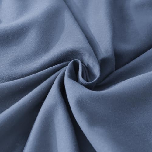 Andency Ocean Blue King Size Comforter Set, 3 Pieces Solid Farmhouse Shabby Chic Bedding Comforters & Sets, All Season Western Rustic Soft Down Alternative Bed Set for Adult Men Women Andency