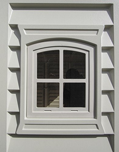 Duramax Woodbridge Plus 10.5 x 8 (8.02 m2) Plastic Garden Shed with 1 Fixed Window & Metal Foundation Kit, Strong Metal Roof Structure Fire Retardant and Maintenance-Free Storage Shed - Ivory/Brown DURAMAX