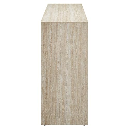 Modway Mirella 54" Faux Travertine Console Table, Modern Entryway Table in Travertine, Minimalist Design, Narrow Hallway Table for Living Room Furniture, Foyer Accent, Chic Corridor Piece Modway