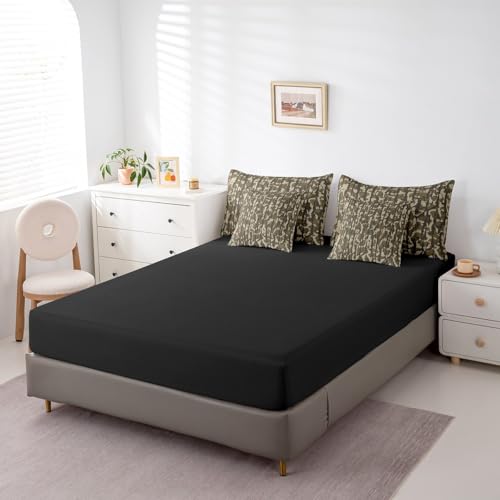 Feelyou Camouflage 7 Piece Bedding Set, Twin Size Kids Camo Bed in a Bag, Military Style Bed Set Includes Comforter, Sheet Set, Pillowcases & Pillow Covers Breathable Soft Army Green Room Decor Feelyou
