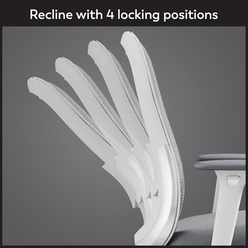 WorkPro® Uomo Ergonomic Mesh/Fabric Mid-Back Office Chair, White/Gray, BIFMA Compliant WorkPro