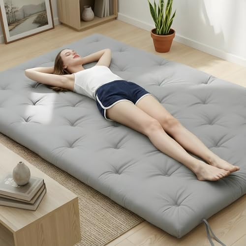 Syrinx Water Resistant Japanese Futon Mattress, Twin Size 75"x39", 2.5 Inch Thick Japanese Floor Mattress Tatami Mat, Foldable Floor Bed Sleeping Pad for Dormitory Guest Room Camping Syrinx