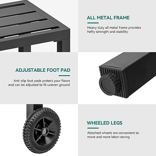 YITAHOME 39" Weatherproof Outdoor Bar Table - Sturdy Black Patio Table for Garden, Balcony, Poolside YITAHOME