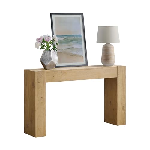 Alaterre Furniture Stockyard Solid Wood Console Table - 56 Inch Modern Farmhouse Entryway Table - Easy Assembly Living Room Furniture for Behind The Couch, Entryway, or Hallway (Light Oak) Alaterre Furniture