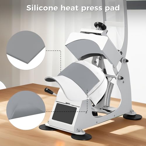 4 Pcs Silicone Heat Press Mat, Heat Press Pad for Hat HTV Transfer Vinyl, Heat Resistant, Cuttable, Hat Press Accessories for Hats and Small Items KCMOSGI