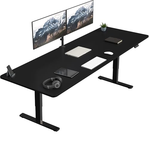 VIVO Large Electric 83 x 30 in Standing Desk, Memory Height Adjustment, 1B Series, Holds 220 lbs, Black Top Black Frame, DESK-KIT-1B8B VIVO