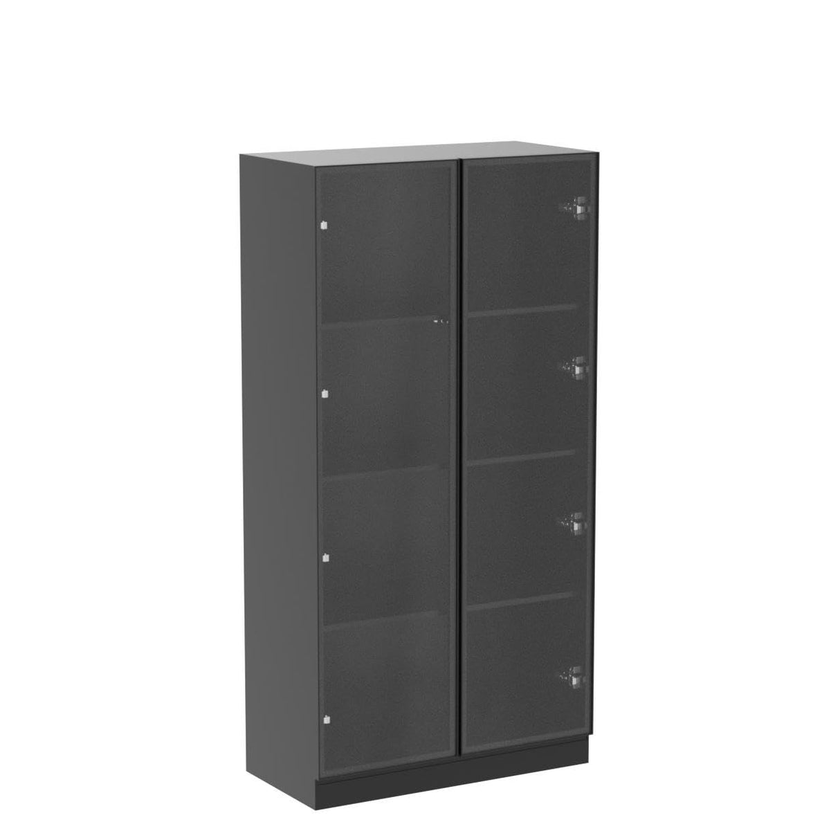 Homsee 4-Tier Black Bookcase with Glass Doors and LED Lighting Homsee