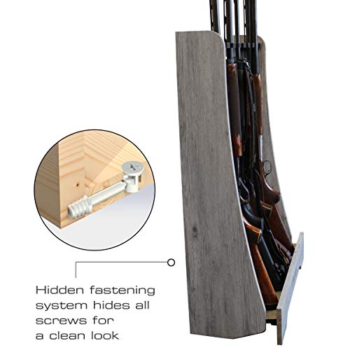 Rush Creek Creations 8-Gun Freestanding Storage Rack for Rifles and Shotguns, Indoor Standing Gun Display Rack, Barn Wood Rush Creek Creations