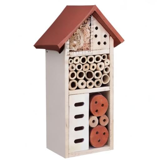 Lulu Home Wooden Insect House, Hanging Insect Hotel for Bee, Butterfly, Ladybirds, Beneficial Insect Habitat, Bug Hotel Garden, 10.4 X 3.4 X 5.4 Inch Lulu Home