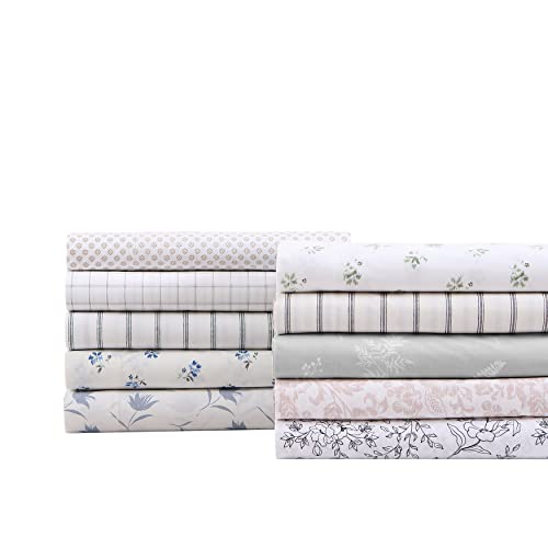 Stone Cottage - Full Sheets, Cotton Percale Bedding Set, Crisp & Cool Ideal Bedding Set (Blue Sketchy Ditsy, Full) Stone Cottage
