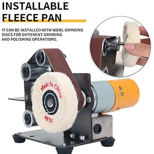 NuoDunco 3-In-1 Mini Belt Sander - Electric Bench Grinder Sanding Machine, 7 Adjustable Speed Table Polisher Buffer Handcraft System for Metal Wood DIY Craft Jewelry Stained Glass (Plus Kit) NuoDunco