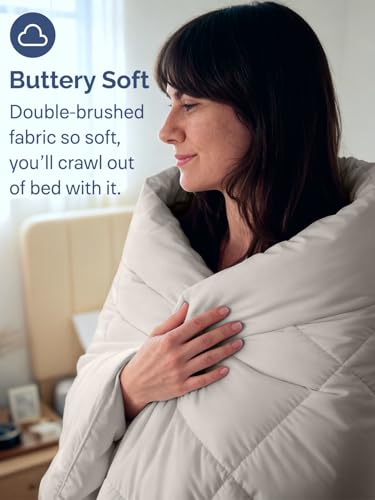 Queen Size, Light Gray Alternative Down Comforter - Warm, Lightweight & Breathable Hotel Quality Bedding for Men, Women, Kids & Teens - All Season Oversized Cooling Microfiber Duvet Insert Comforter CGK Unlimited