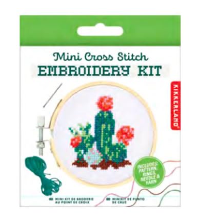 Kikkerland Mini Cross Stitch Cactus Kit, 1 EA