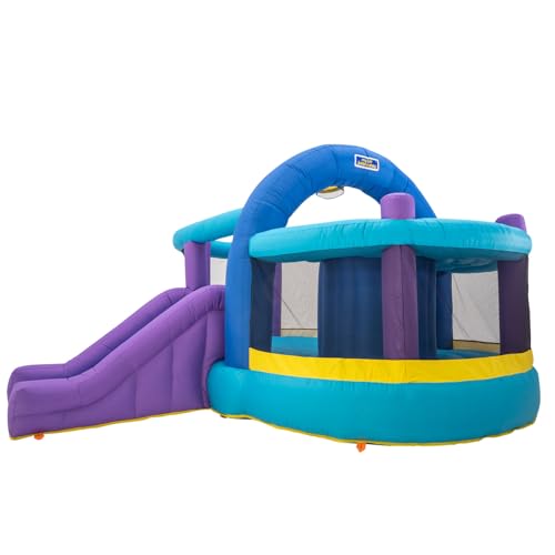 Sportspower INF-2415 Whack-A-Play Inflatable Bounce House with Basketball Hoop, Slide and Quick Inflate Blower: Recommended Age 3-8, Blue/Purple and Yellow, 13'x12'x7.83' Sportspower