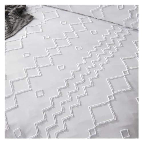 YUSIWOAL White Cover Duvet Cover Sets King Size Bedding Set Comforter Cover with Pillowcase Compatible with Double Bed Single Bed Linen,Summer Duvet Cover sets(Bianco,King) YUSIWOAL