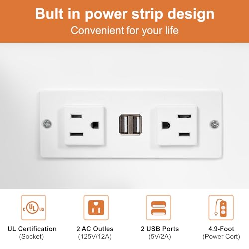 ANWBROAD Makeup Vanity Desk Vanity Set with 10 LED Bulbs Lighted Mirror Makeup Vanity Table Set with Charging Station Nightstand 3 Colors Modes Dimming Cushioned Stool Large Mirror White UBDT53W ANWBROAD