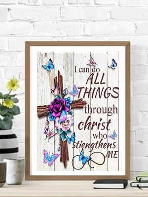 Christ Cross Diamond Painting Kits for Adults-5D Religious Diamond Art for Beginners, DIY Jesus Religious Inspirational Diamond Painting Art Crafts, for Decorating Home Walls and Gifts 12X16Inch Xylogist