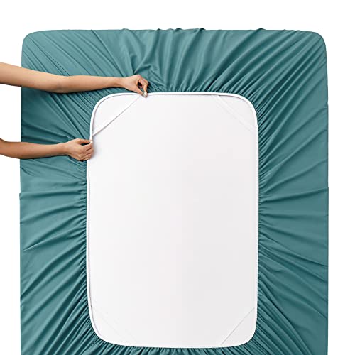 Manyshofu Extra Deep Pocket Twin Sheets Set - Hotel Luxury 1800 Thread Count Sheets & Pillowcases - Kids Bedding Set up to 24" Mattress - Teal Bed Sheets 18-24 Inch Deep Pockets - 3 Piece Manyshofu