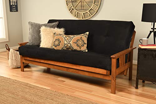 Kodiak Furniture Monterey Futon Set, No Drawers, with Barbados Base and Suede Black Mattress Kodiak Furniture
