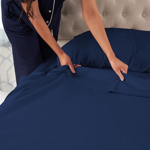 NORTHWEST Ashford Home Essentials Bedding, 3 Piece Twin Size Sheet Set, Estate Blue Northwest