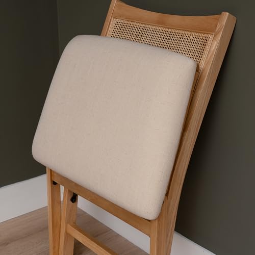 Powell Kasi Beige Rattan Cane Folding Foldable Dining Side Chair, Natural Powell