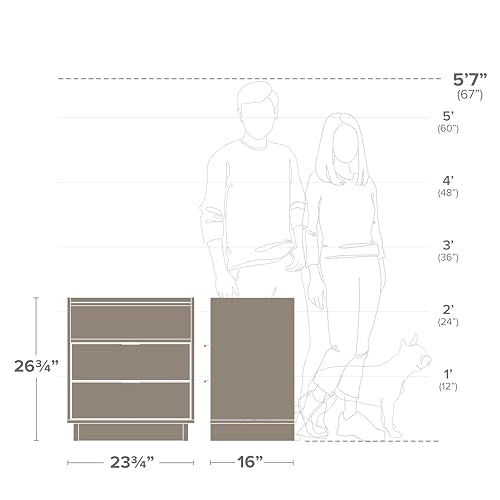 Prepac Simply Modern Nightstand Bedside Table, Black Nightstand for Bedroom, End Table with 2 Drawers and Open Shelf 23.75" W x 26.75" H x 16" D Prepac