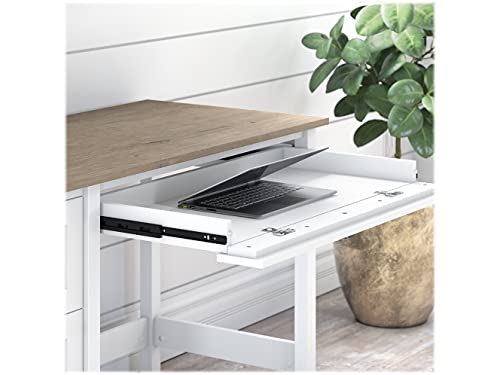 Bush Furniture Mayfield Computer Desk with Drawers| Table and Storage for Home Office Workspace, 54W, Shiplap Gray/Pure White Bush Business Furniture