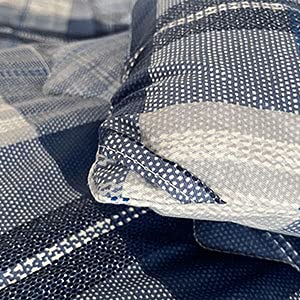 SLEEPBELLA Comforter Twin Size, 600 Thread Count Cotton Navy Blue & Grey Buffalo Pattern Blue Plaid Comforter Sets,Down Alternative Bedding Set 2Pcs (Twin, Navy Plaid) SLEEPBELLA