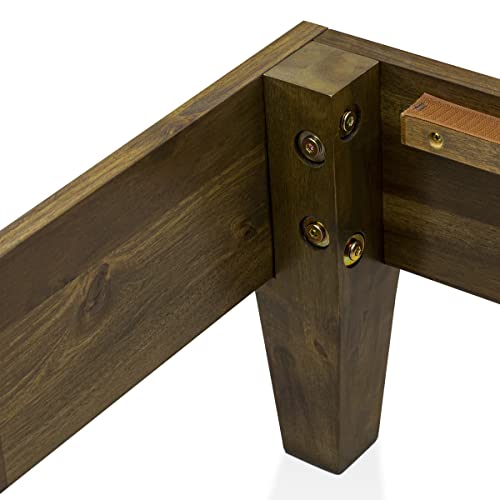 King Size Walnut Platform Bed Frame with Sturdy Hardwood Legs by East West Furniture East West Furniture