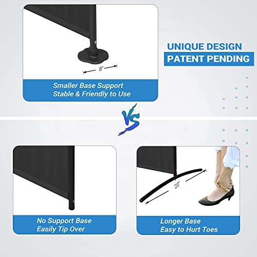 MAYOLIAH 6 Panel Room Dividers Folding Privacy Screen, 10ft Wide 6ft Tall Partition Office Walls Separator with Small Base, Black MAYOLIAH