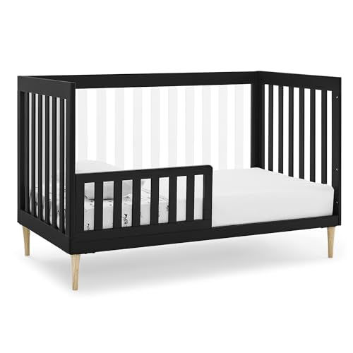 Delta Children Austin Acrylic 4-in-1 Convertible Baby Crib - Greenguard Gold Certified, Midnight Grey/Natural Delta Children