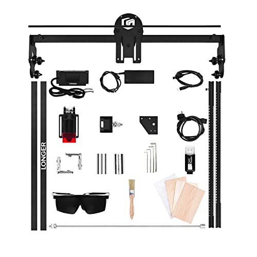 Longer Ray5 Laser Engraver, 10W Laser Cutter, 0.06 * 0.06 mm Precision Laser Engraver for Acrylic, Wood, and Metal with Emergency Stop, 3.5-inch Touch Screen for DIY Longer