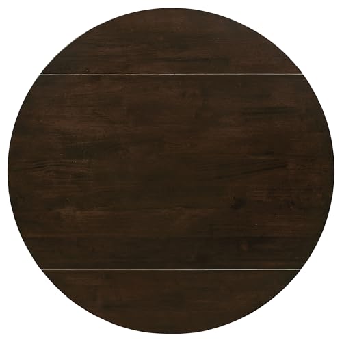 Coaster Home Furnishings 3-Piece Round Wood Dining Room Set Drop Leaf Extension Table Ladder Back Side Chairs Upholstered Seat Cushions Cappuccino and Tan 130005 Coaster Fine Furniture