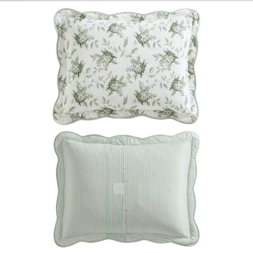Laura Ashley - Twin Quilt Set, Elegant Lightweight Bedding with Matching Sham(s), Super Soft and Cozy Home Decor (Portland Floral Green, Twin) Laura Ashley
