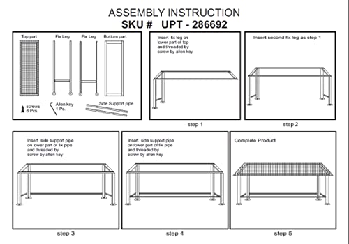 The Urban Port Aurelia 48-Inch Console Sofa Table, Artisanal Hammered Antique Bronze Tray Top, Industrial Black Iron Frame The Urban Port