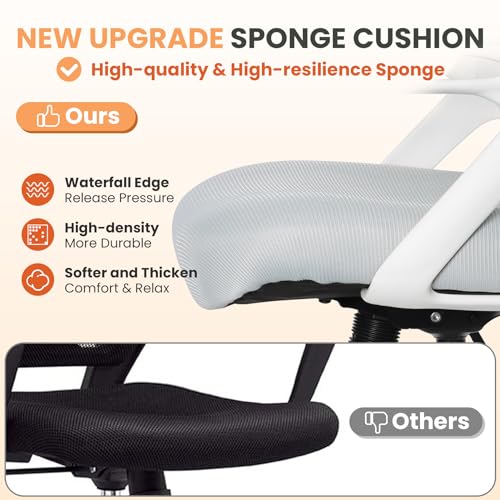 HYLONE Drafting Chair Tall Office, Ergonomic Standing Desk Stool Adjustable Drafting Chair Big Tall Drafting Office Chair White HYLONE