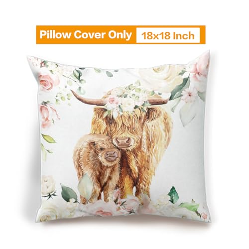 Duckbe Baby Crib Bedding Set - Highland Cow Design Nursery Bedding 3 Pcs Set - Chic Soft Blanket, Sheet, Pillowcase for Newborns Boys Girls Gifts Color25 Duckbe