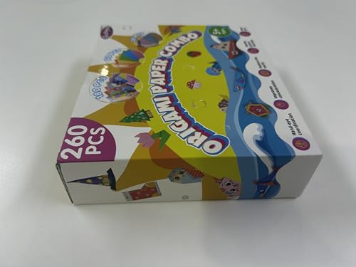 Origami Kit for Kids Ages 5-8 8-12, 260 Sheets Origami Paper with 99 Patterns and Guiding Book, Funtopia DIY Craft Art Projects Supplies for Boys Girls, Travel School Vacation Activities Toy Funtopia