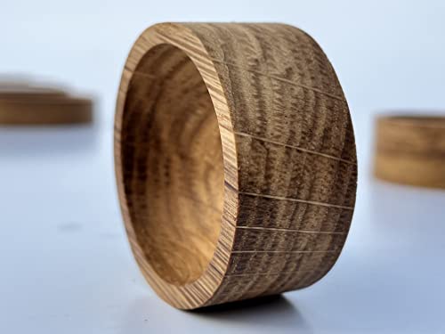 Kimberly Ann Creations Jewelry Tray Ring Dish Solid Oak Wood Wedding Ring Holder - Bedside Sink Dresser - Compact 2" Round - Wooden Display - Smooth Kimberly Ann Creations
