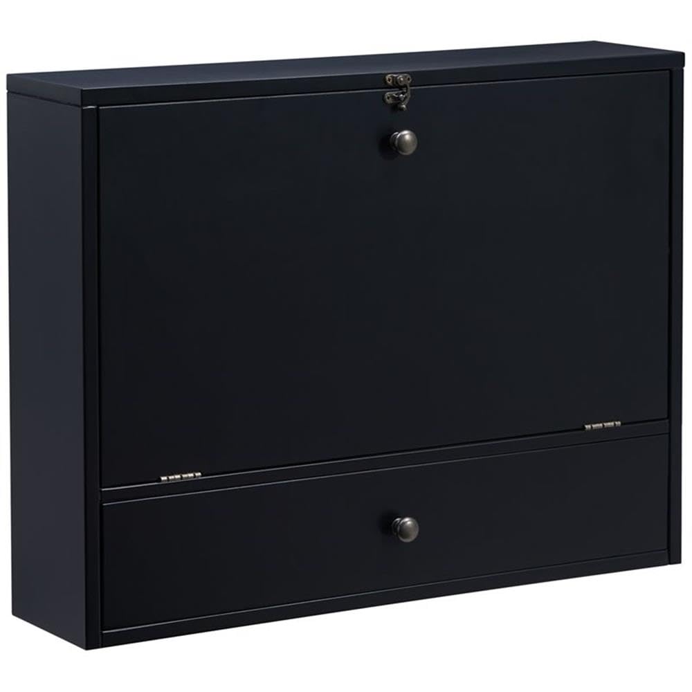SEI Furniture Willingham Wall Mount Folding Desk, Black SEI Furniture