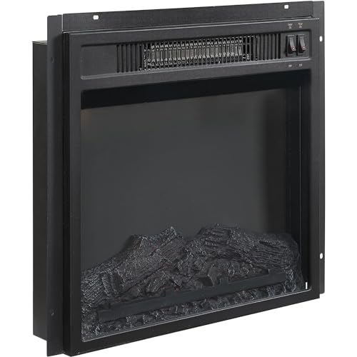 HomeStock Art Deco Dreams 58-inch Corner TV Stand with Electric Fireplace, Black - 20" D x 58" W x 22" H, Freestanding, Brass Effect Finish HomeStock