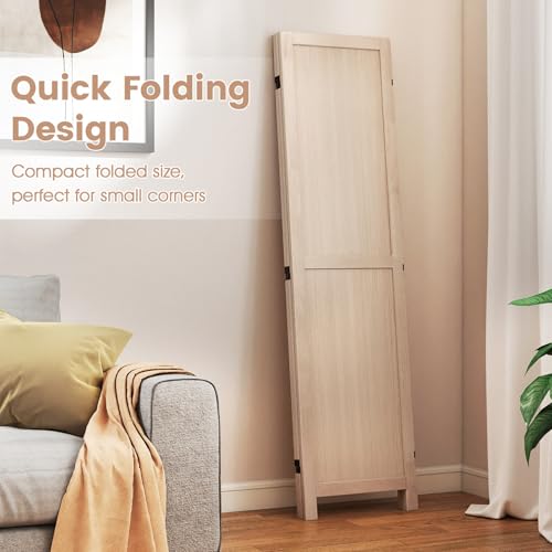 Giantex 3 Panel Folding Room Divider 67" Tall, Freestanding Wooden Privacy Screen, Divider for Room Separation, Space-Saving Wall Partition for Bedroom, Home Office, Studio – No Assembly Giantex