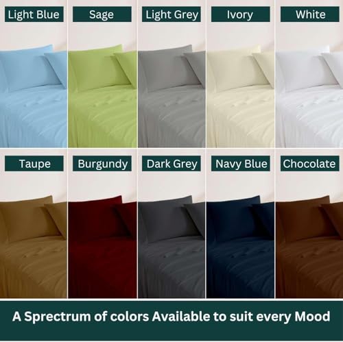 4 Piece Premium Sheet Set Cotton Full, 100% Egyptian Cotton, 12 Inch Deep Pocket of Cotton Sheets, White Solid NON Sticky cotton