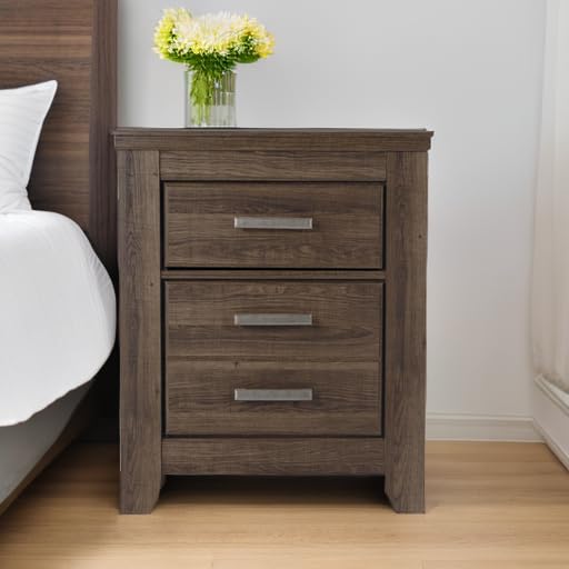 Signature Design by Ashley Juararo Rustic 2 Drawer Nightstand, 29.21" Tall, Dark Brown Signature Design by Ashley