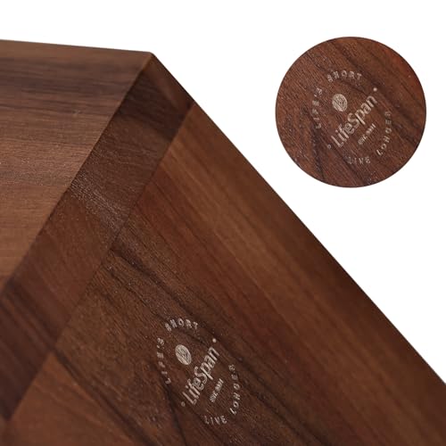 LifeSpan Fitness Ergonomic Wooden Laptop Stand, Desk Riser for 10-17.5" Laptops (19x9.5x3-6", Walnut) LifeSpan Fitness