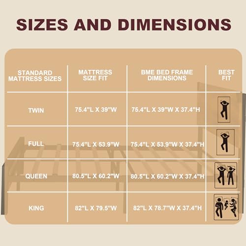 GAOMON King Bed Frame with Vintage Wood Headboard and Under-Bed Storage - Durable, Noise-Free Design GAOMON