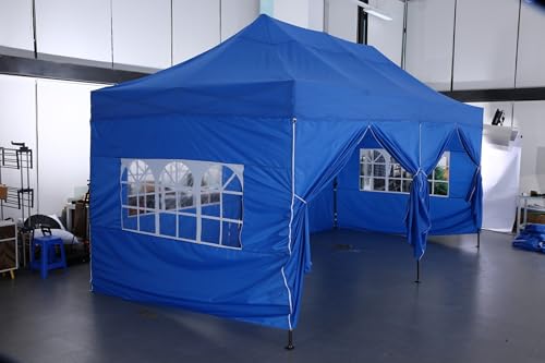 COBIZI 10x20 Pop up Canopy Tent 10x20 Canopy with 6 Sidewalls Waterproof Heavy Duty Commercial Canopy Tent for Parties Outdoor Tent Garden Gazebo Tent, Carry Bag with Wheel(10x20ft, White) COBIZI