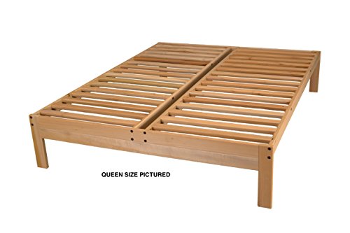 KD Frames Nomad Platform Bed - Twin Bed Frame - Unfinished Wood Bed Frame - Minimalist Swedish Design - Natural Wood Bed - Easy Assembly, No Box Spring Needed - Solid Wood Twin Platform Bed KD Frames